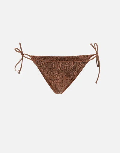 Mc2 Saint Barth Marielle Brown Sequin Swim Briefs