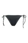 Mc2 Saint Barth Logo-print Adjustable Drawstring Bikini Bottom In Black