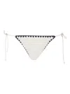 Mc2 Saint Barth Marielle Crochet-knit Bikini Bottom In White
