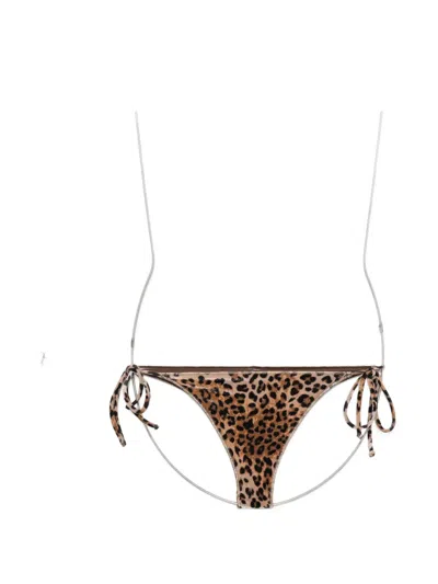 Mc2 Saint Barth Marielle Leopard-pattern Side-tie Bikini Bottoms In Animal Print