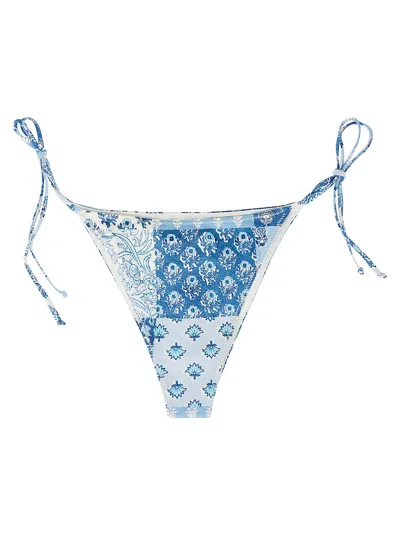 Mc2 Saint Barth Marielle Patchwork Tie-side Swim Briefs In Blue