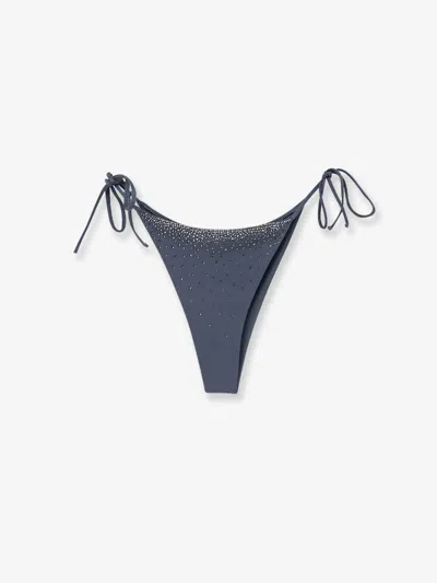 Mc2 Saint Barth Marielle Nylon Beach Briefs With Rhinestones In Blue