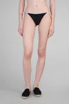 Mc2 Saint Barth Marielle String Beachwear In Black Viscose In Black