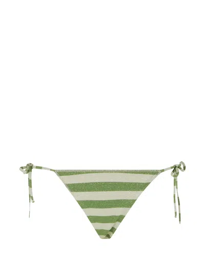 Mc2 Saint Barth Marielle Striped Bikini Bottoms In Green