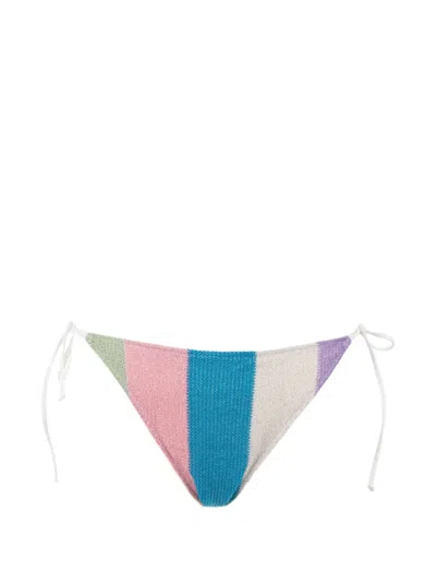 Mc2 Saint Barth Marielle Striped Side-tie Bikini Bottoms In Multi