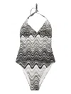 Mc2 Saint Barth Marilyn Wave-pattern Halter Swimsuit In Multi