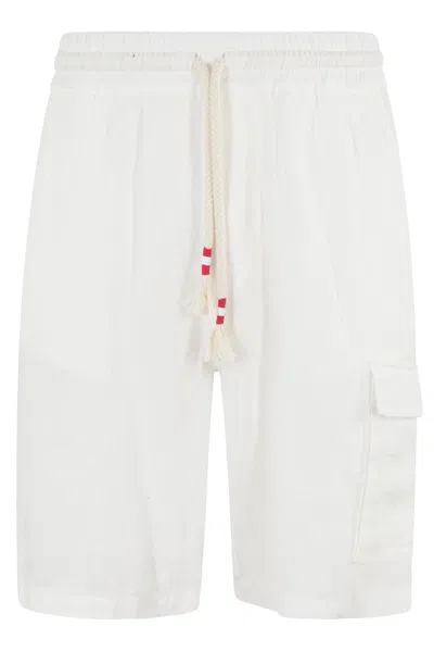 Mc2 Saint Barth Marseille Drawstring Bermuda Shorts In White