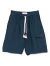 Mc2 Saint Barth Marseille Shorts In 00338h 60 Linen Marine