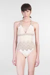Mc2 Saint Barth Marylin Beachwear In Beige Polyester In Neutral