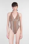 Mc2 Saint Barth Marylin Beachwear In Brown Polyester In Brown
