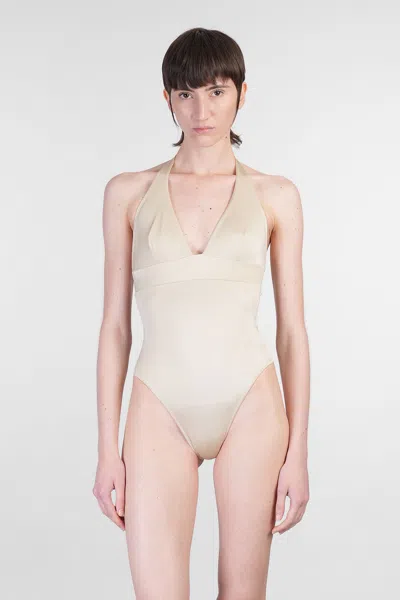 Mc2 Saint Barth Marylin Beachwear In Gold Polyamide In Neutral