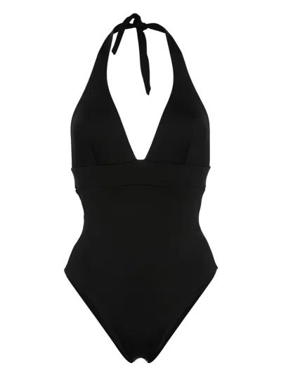 Mc2 Saint Barth Marylin Low-back Swimsuit In Black