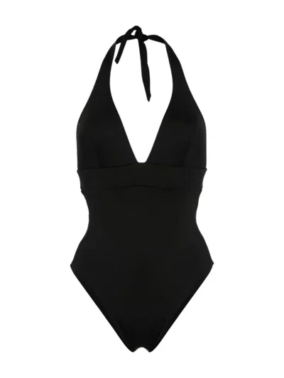 Mc2 Saint Barth Marylin Halterneck Swimsuit In Black