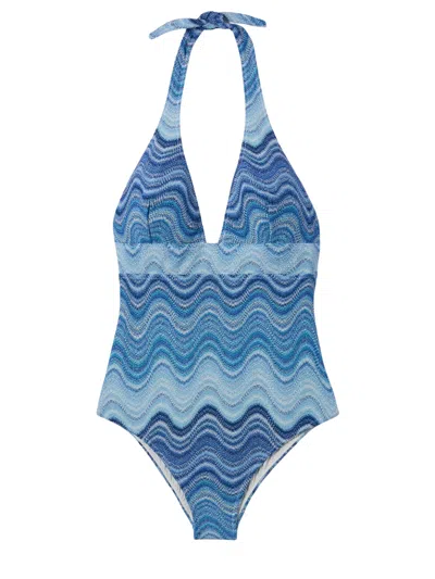 Mc2 Saint Barth Marylin One-piece Swimsuit In Blue