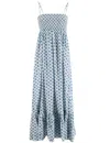 Mc2 Saint Barth Maxi Dress With Delicate Elastic Embroidery