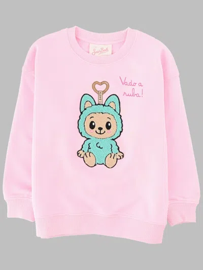 Mc2 Saint Barth Mini Monster Sweatshirt For Girls - Ss26 Collection In Pink