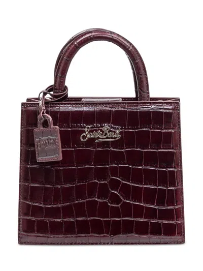 Mc2 Saint Barth Bag Shop Bah Mini Crocodile Effect In Red