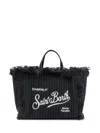 Mc2 Saint Barth Colette Wool Rib Bag With Embroidery In Black