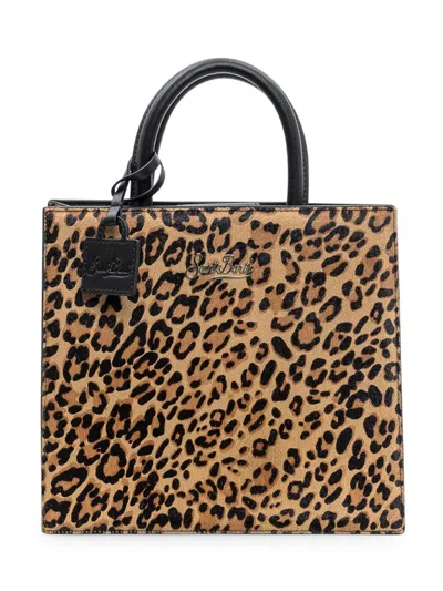 Mc2 Saint Barth Shop Bag Midi Leopard Print In Multi