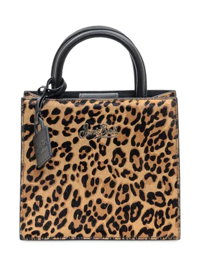 Mc2 Saint Barth Shop Bag Mini Leopard Print In Multi