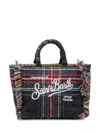 Mc2 Saint Barth Vanity Mini Wool Tartan Bag With Embroidery In Multi