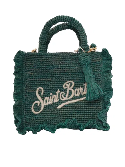 Mc2 Saint Barth Raffia Volant Mini 32 Emb In Green