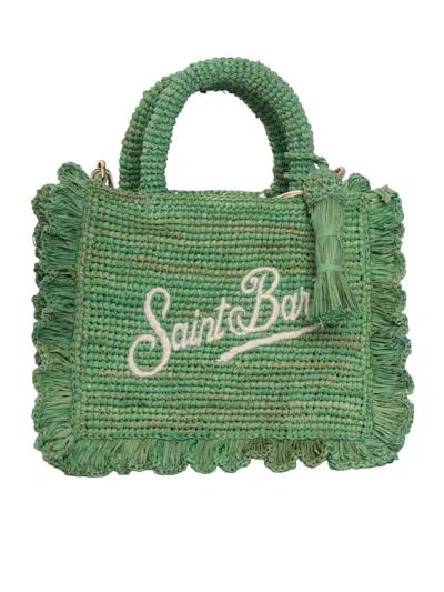 Mc2 Saint Barth Raffia Volant Mini 57 Emb In Green