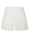 Mc2 Saint Barth Floral Cut-out White Shorts In White