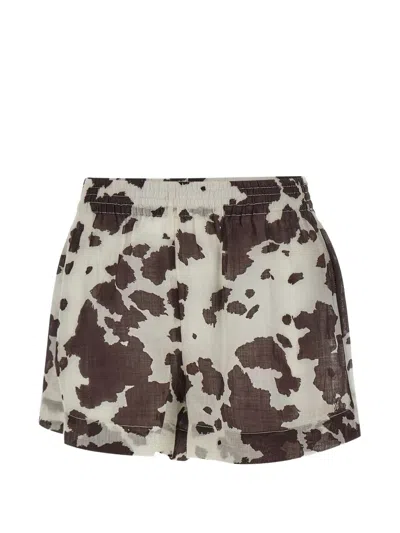 Mc2 Saint Barth Meave Animal-print Shorts In Multi