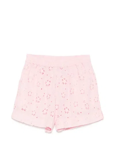 Mc2 Saint Barth Meave Broderie-anglaise Shorts In Pink