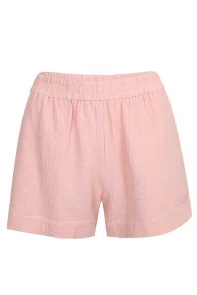 Mc2 Saint Barth Meave Cotton Muslin Pull Up Short Pink