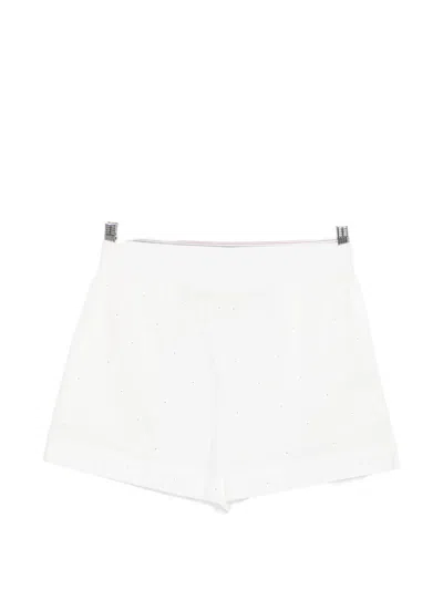 Mc2 Saint Barth Meave Crystal-embellishment Shorts In White