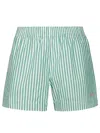 Mc2 Saint Barth Striped Shorts In Green