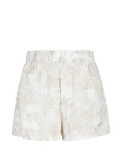 Mc2 Saint Barth Meave Jungle-print Elasticated Shorts In Neutral