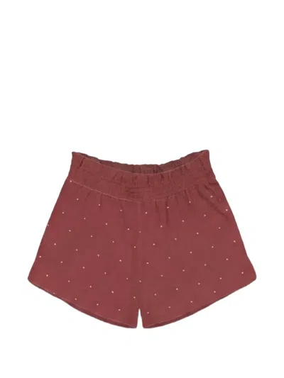 Mc2 Saint Barth Meave Rhinestone-embellished Shorts In Burgundy