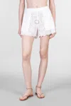 Mc2 Saint Barth Meave Shorts In White Cotton In White