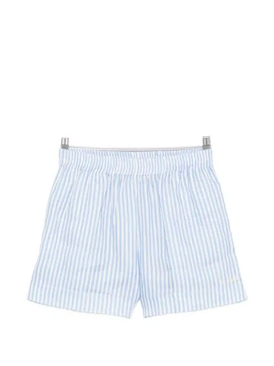 Mc2 Saint Barth Meave Striped Elasticated-waist Shorts In Blue