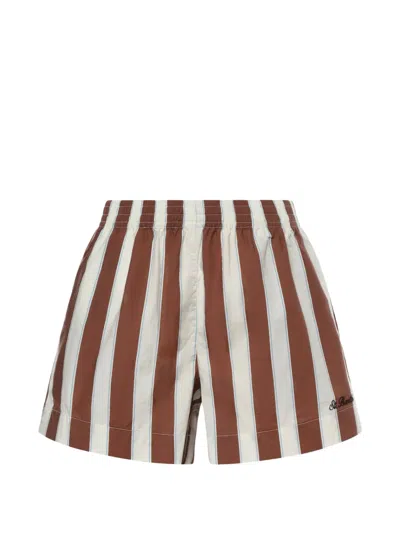 Mc2 Saint Barth Shorts Meave Brown Stripes In Multi