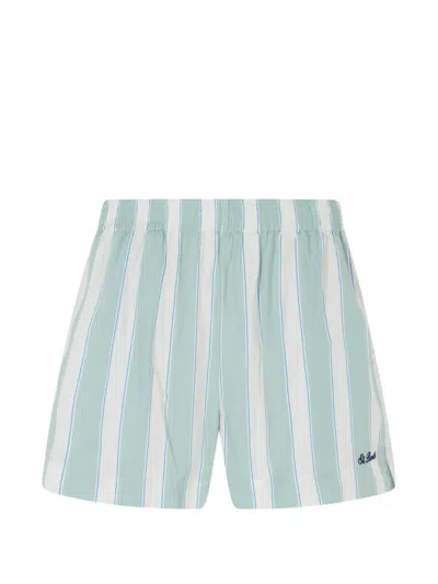 Mc2 Saint Barth Meave Stripe-print Shorts In Green