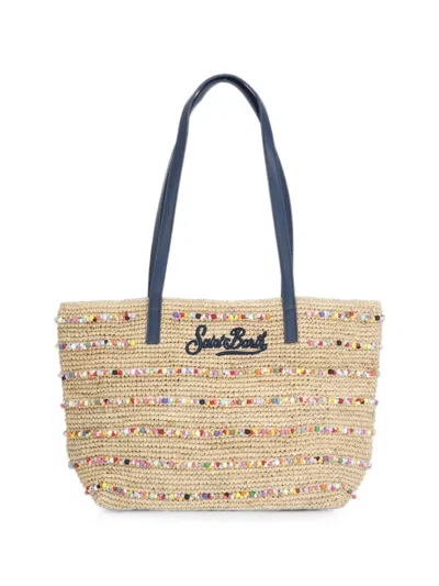 Mc2 Saint Barth Medium City Bead-embellished Tote Bag In Brown