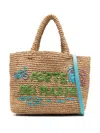 Mc2 Saint Barth Medium Logo-embroidered Raffia Bag In Neutrals