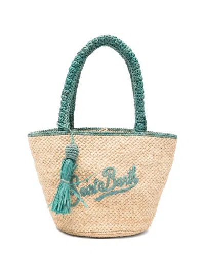 Mc2 Saint Barth Medium Marcy Raffia Tassel-detail Beach Bag In Neutral