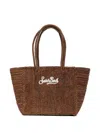 Mc2 Saint Barth Medium Raffia Shoulder Bag In Brown