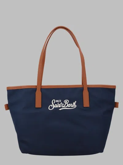 Mc2 Saint Barth Medium Shoulder Bag - 22.5 Cm X 40 Cm X 12 Cm In Blue