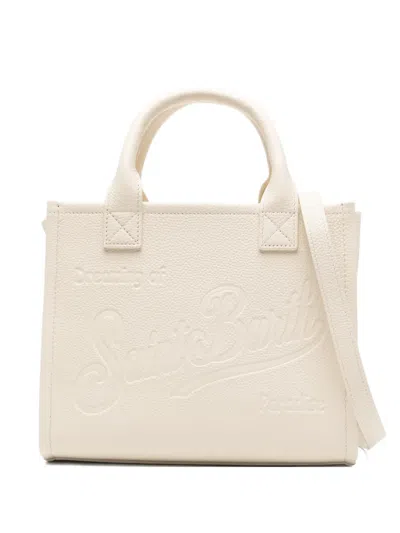 Mc2 Saint Barth Medium Vanity Logo-embossed Grained Leather Tote Bag In Neutral