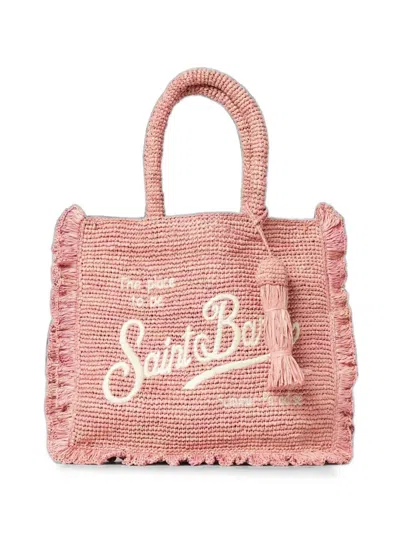 Mc2 Saint Barth Medium Volant Embroidered Tote Bag In Pink