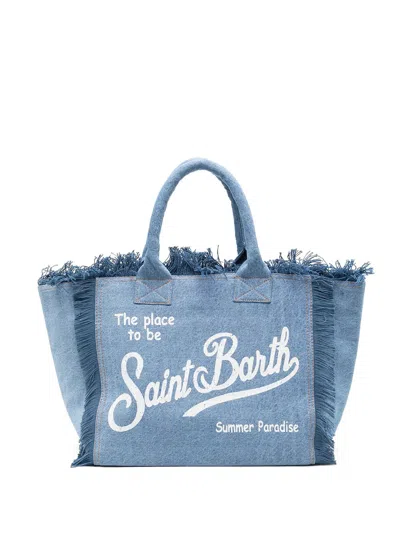 Mc2 Saint Barth Medium Wash Denim Vanity Regular Bag In Pattern