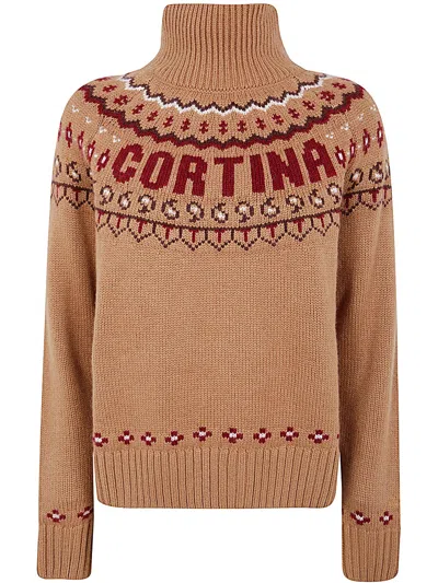 Mc2 Saint Barth Meghan Nordic Box Sweater In Brown