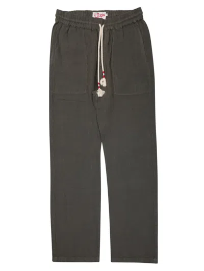 Mc2 Saint Barth Men's 100% Linen Trousers In Green