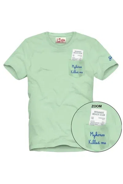 Mc2 Saint Barth Men Austin T-shirt With Killed Bill Print In Green